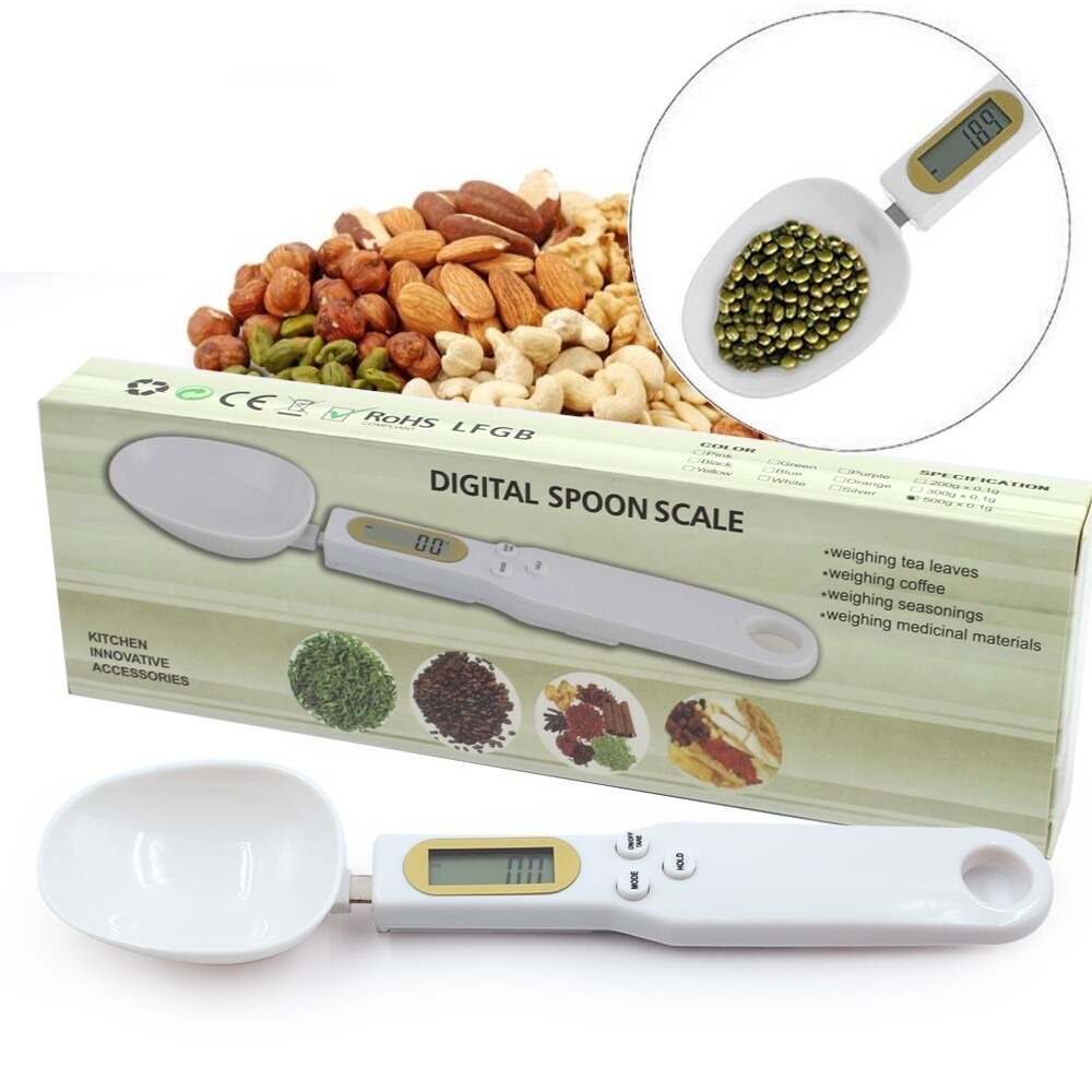 Electronic Measuring Spoon Adjustable Digital Spoon Scale Weighing 1gr - 500gr
